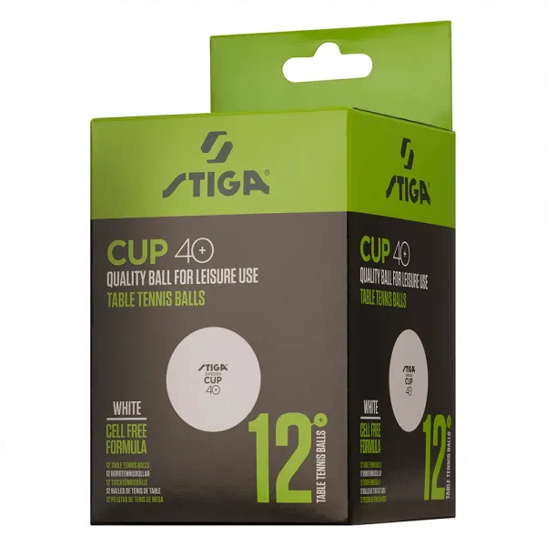 Мяч для наст. тенниса Stiga Cup ABS, 1110-2510-12, диам.40+мм, пластик, упак. 12 шт, белый за 1&nbsp;774.80 ₽ в Архангельске