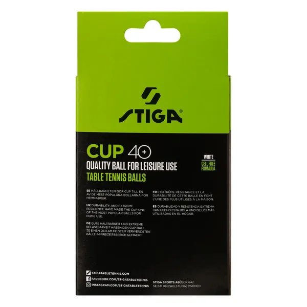 Мяч для наст. тенниса Stiga Cup ABS, 1110-2510-12, диам.40+мм, пластик, упак. 12 шт, белый за 1&nbsp;774.80 ₽ в Архангельске