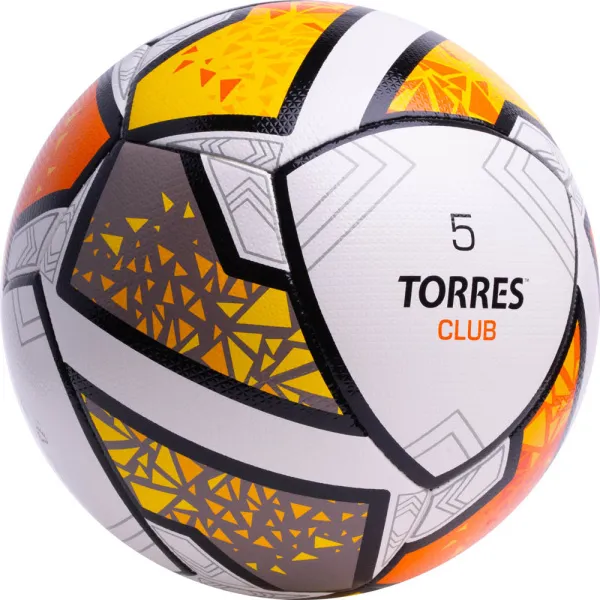 Мяч футб. TORRES Club, F323965, р.5, 10 пан., ПУ, гибрид. сшив, бел-оранж-желт за 2&nbsp;225.30 ₽ в Архангельске
