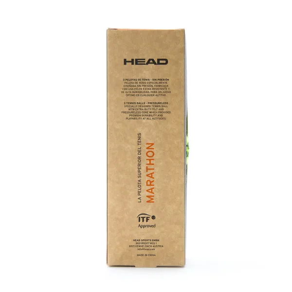 Мяч теннисный HEAD Marathon 3B, 578183, крафт. упак.3шт, без давления, фетр, нат.резина,желтый за 1&nbsp;055.70 ₽ в Архангельске