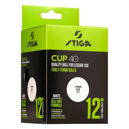 Мяч для наст. тенниса Stiga Cup ABS, 1110-2510-12, диам.40+мм, пластик, упак. 12 шт, белый за 1&nbsp;774.80 ₽ купить в Архангельске