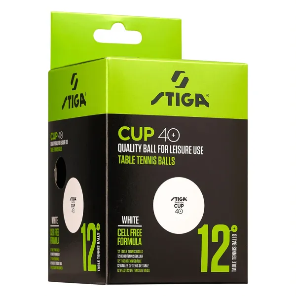 Мяч для наст. тенниса Stiga Cup ABS, 1110-2510-12, диам.40+мм, пластик, упак. 12 шт, белый за 1&nbsp;774.80 ₽ в Архангельске