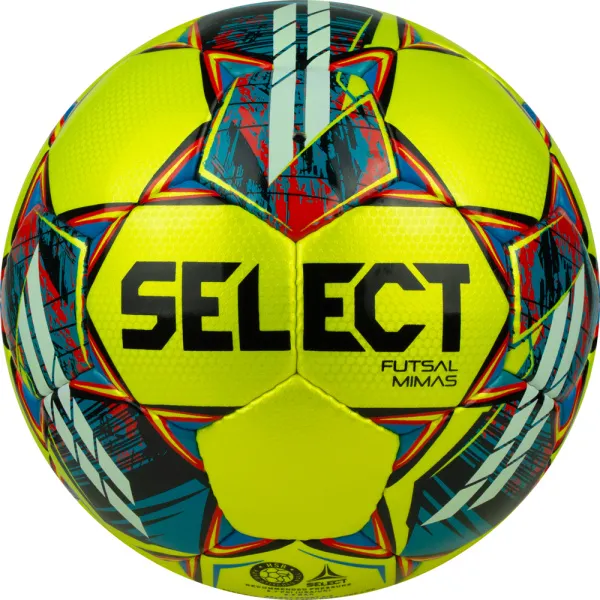Мяч футзал. SELECT Futsal Mimas, 1053460550, р.4,FIFA Basic, 32 пан, гл.ПУ, руч.сш, жел-сине-красный за 6&nbsp;303.60 ₽ в Архангельске