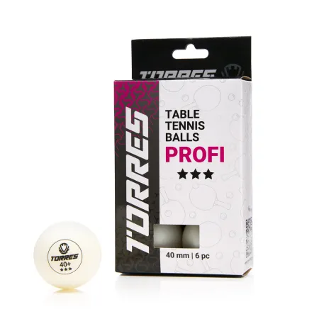 Мяч для наст. тенниса TORRES Profi 3*, TT23012, диам. 40+мм, упак. 6 шт, белый за 338.30 ₽ купить в Архангельске