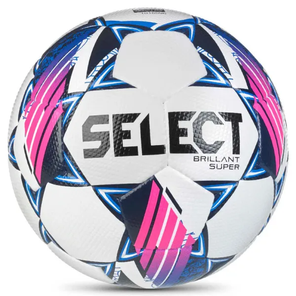 Мяч футб. SELECT Brillant Super V24, 3615968002,р.5, FIFA PRO, 32 пан,ПУ,ручн.сш., бело-сине-розовый