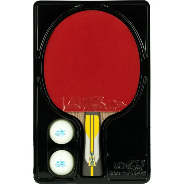 Ракетка для н/т DOUBLE FISH 6A+C, для подвин.,ITTF Appr.,накл. 2,1 мм, конич. ручка+ 2 мяча V40+мм за 3&nbsp;442.50 ₽ в Архангельске